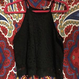 LA Hearts Lace Crop Top